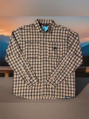Rep Your Water Shirt Adult XL Brown Button Fishing Outdoors Casual Mens